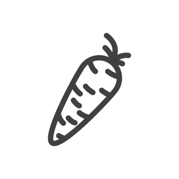 Havuç ikonu. Bir sebzenin basit minimalist görüntüsü. Beyaz arkaplanda izole edilmiş vektör. — Stok Vektör
