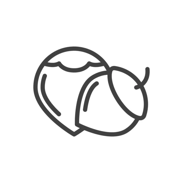 ヘーゼルナッツのアイコン。ナッツのミニマルなイメージ。白地に孤立ベクトル. — ストックベクタ