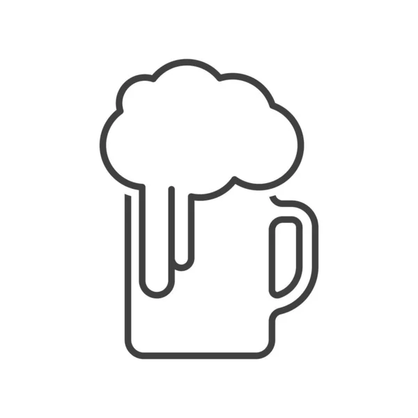 Bierkrug Symbol Vorhanden Einfaches Lineares Bild Auf Reinweißem Hintergrund Isolierter — Stockvektor