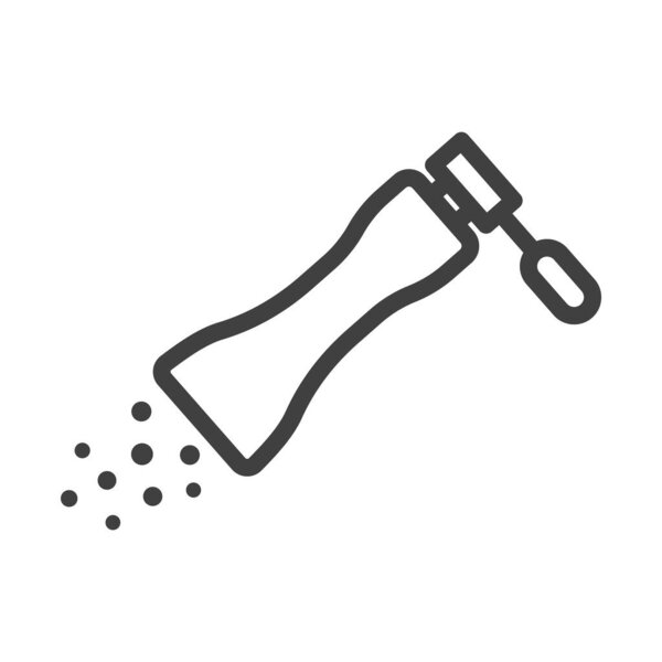 Линейная икона перцовой мельницы. Простое изображение. Изолированный вектор на белом фоне.