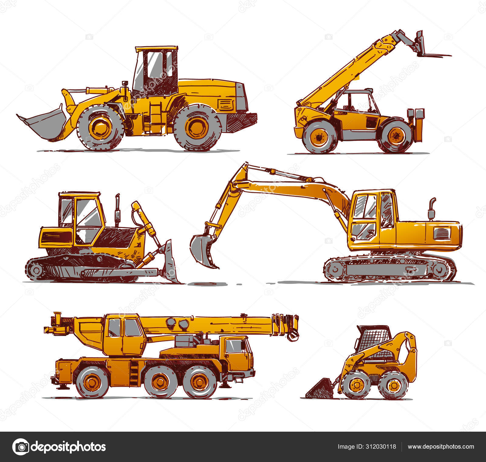 掘削機ストックベクター ロイヤリティフリー掘削機イラスト Depositphotos