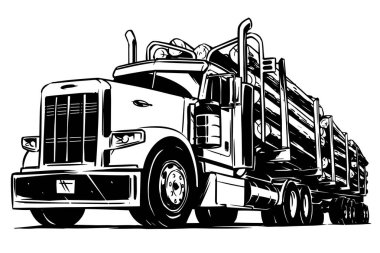 Trailer Log Truck Free Vector Eps Cdr Ai Svg Vector Illustration Graphic Art
