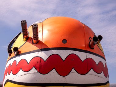 A close-up of a World War II warbird at an airshow