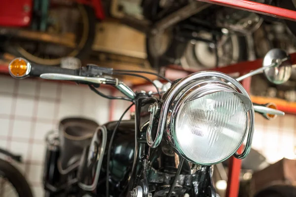 Pancevo Serbia Septiembre 2019 Luz Delantera Motocicleta Old Timer Estacionada — Foto de Stock