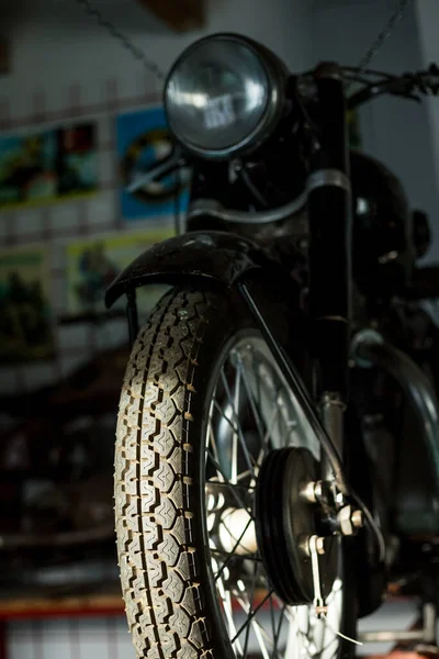 Pancevo Serbia September 2019 Tire Old Timer Motorcycle Parked Collectors — Stock Photo, Image