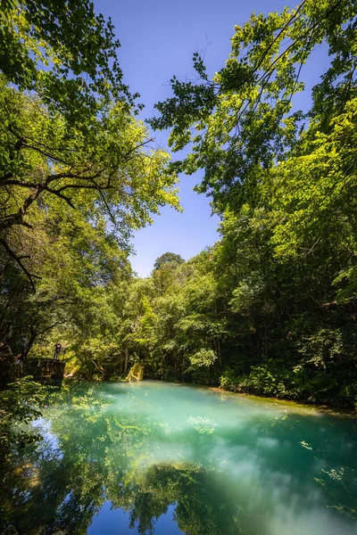 Krupajsko Vrelo Los Manantiales Krupaj Serbia Hermosa Fuente Agua Con —  Fotos de Stock