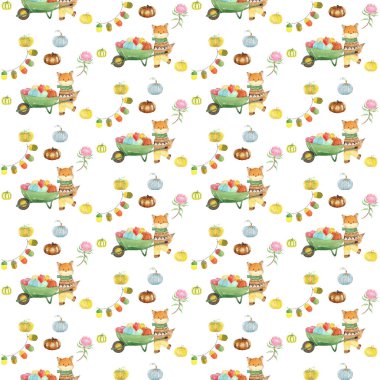 Suluboya sonbahar desen kabak ile