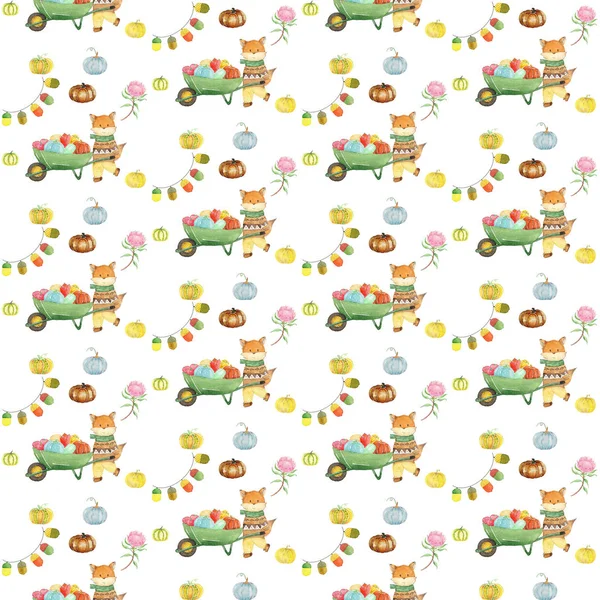 Suluboya sonbahar desen kabak ile