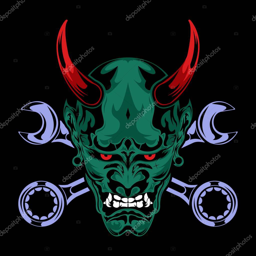 Devil head cartoon vector illustration