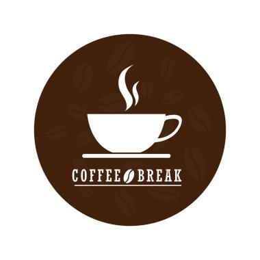 düz kahve logo vektör design.coffee logo üzerinde beyaz background.sticker izole veya dekoratif kahve shop.hipster etiket tarzı için.