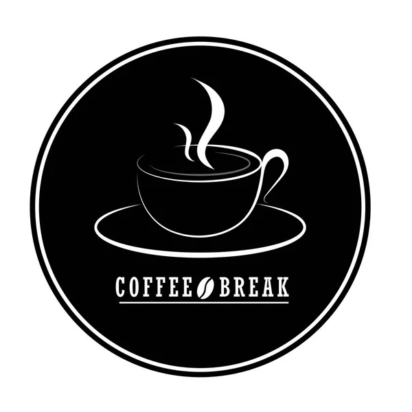 Logotipo Café Plana Logotipo Vetor Design Coffee Isolado Branco Background — Vetor de Stock