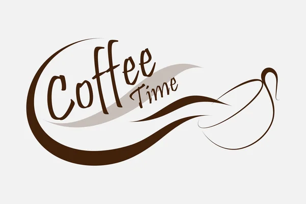 Café Temps Logo Vecteur Design Créatif Logo Coffee Café Éclabousser — Image vectorielle