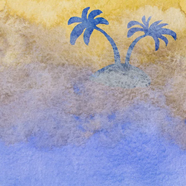 Тропічні Долоні Шолома Абстрактна Ілюстрація Акварелі Тла Листівки Обкладинки — стокове фото