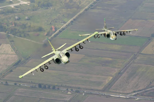 Болгарія Граф Ignatievo Air Base Жовтня 2015 Пара Літаючих Болгарський — стокове фото