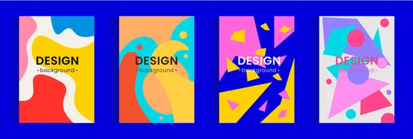 Conjunto Cubiertas Abstractas Modernas Diseño Textura Fondo Vectorial — Archivo Imágenes Vectoriales