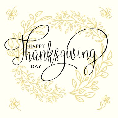 mutlu Şükran günü. El yapımı vektör çizim