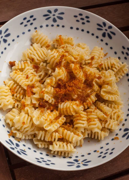 Pasta with tuna bottarga. — Stock Photo, Image