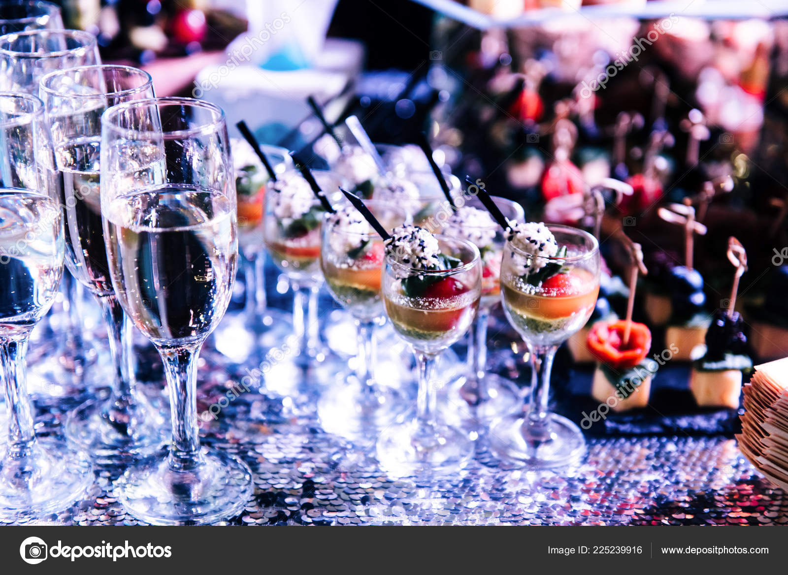 Delicious Decorated Bar Snacks Champagne Wedding Banquet Sweet