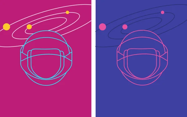 Набір з двох неонових космічних карт і галактик — стоковий вектор