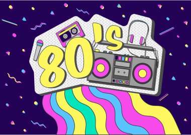 Retro müzik vektör poster.