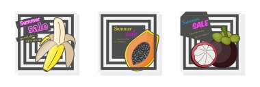 tropikal meyve ile özel teklifler ile satış yaz başlık kümesi