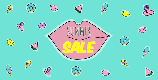 Advertising summer poster with special offer, discounts — Stock Vector