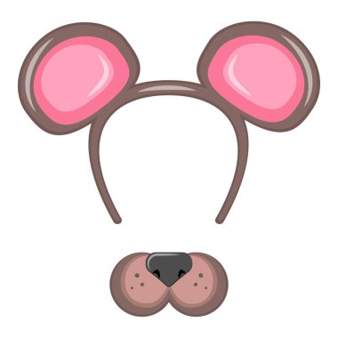 kafa için bir çember ile hayvan maskesi bir tatil için. kulakları ve mızrak ayılar