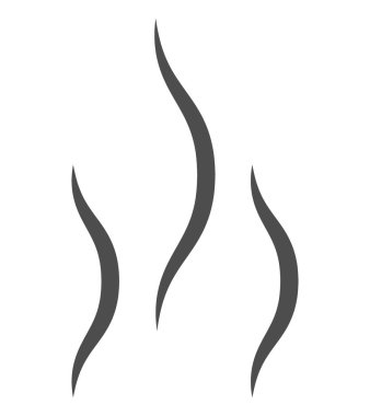 dark gray icon with a three-wave smell that rise upwards