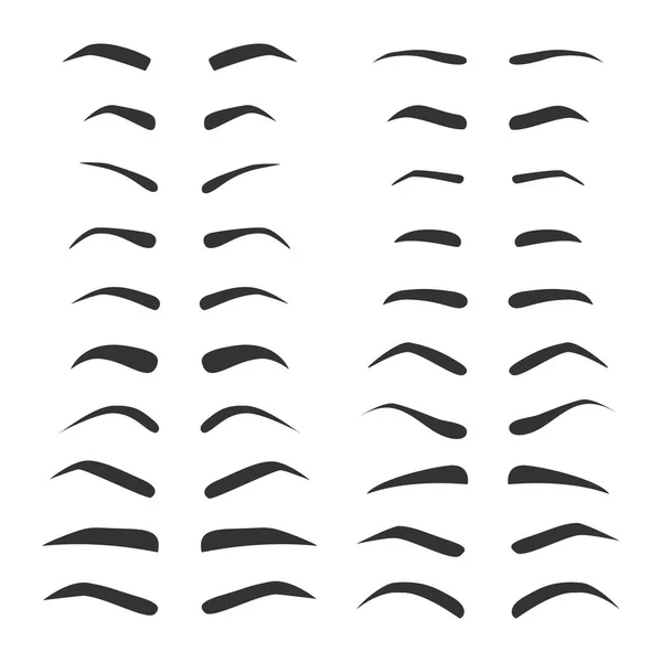 Ensemble de sourcils monochromes . — Image vectorielle