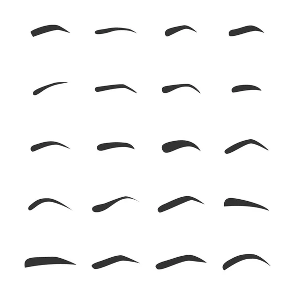 左の femaleeyebrows のセット. — ストックベクタ