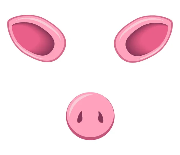 Animal mask for the holiday. the ear and the pig squeak — Stock Vector