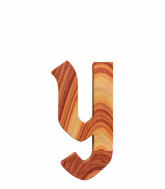 3D render yazı tipi cilalı gül ağacı endgrain Germania açık küçük harf y