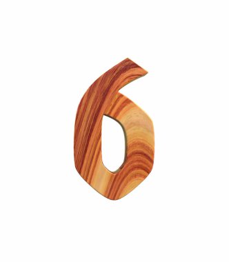 3D render yazı tipi cilalı gül ağacı endgrain Germania açık numarası 6