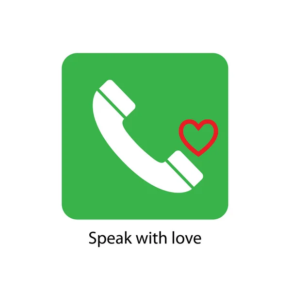 Typography slogan. Icon - a phone with a heart. Vector illustration — Stock Vector