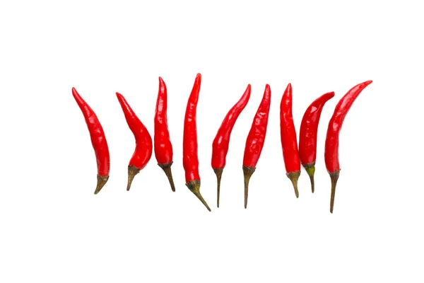Taze kırmızı biber ile kopya alanı, beyaz arka plan üzerinde görüntülemek yukarıdan
