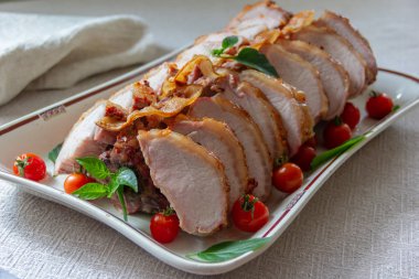 Eti, domuz eti baharat ile pişmiş, fileto
