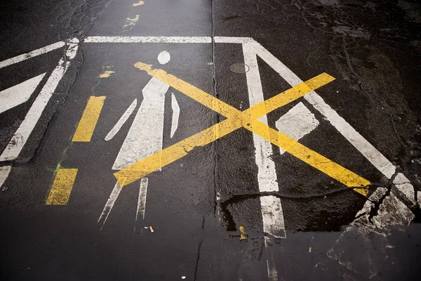 Wegmarkering Bord Verkeer Berlijn Duitsland Europa — Stockfoto