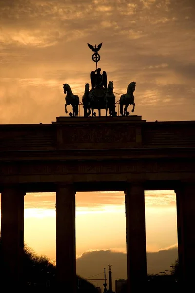 Vista Panorámica Puerta Brandeburgo Berlín Alemania Europa — Foto de Stock