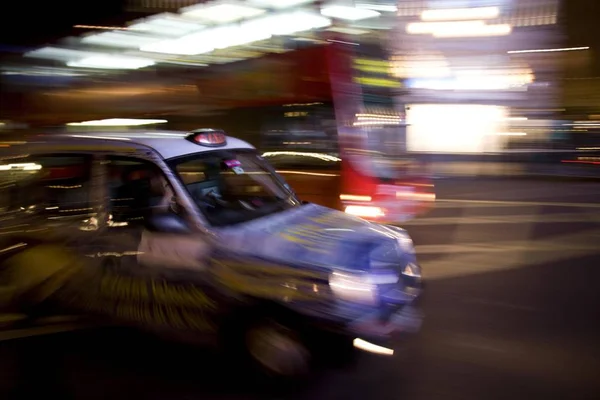 Taxicab Dans Nuit Londres Angleterre Grande Bretagne Europe — Photo