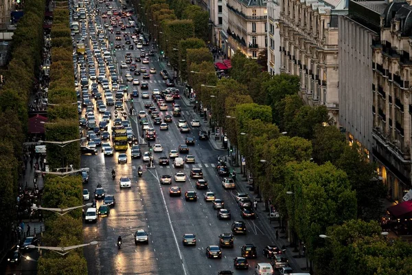 Champs Elysees Straße Mit Autos — Stockfoto