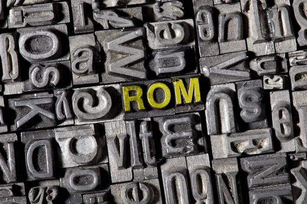 Full Frame Image Iron Letters German Word Rome — Stock Photo, Image