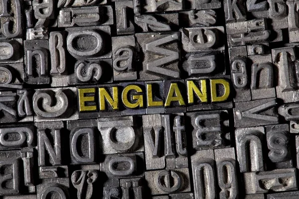Λέξη Αγγλία Έκανε Παλιού Τύπου Μολύβδου — Φωτογραφία Αρχείου