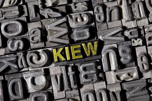 Full Frame Image Iron Letters German Word Kyiv Kiev — Stock Photo, Image