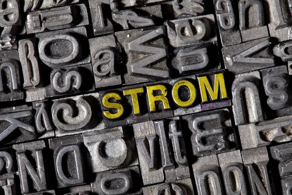 Full Frame Image Iron Letters German Word Power — Stock Photo, Image