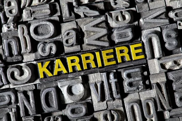 Full Frame Image Iron Letters German Word Career — Stock Photo, Image