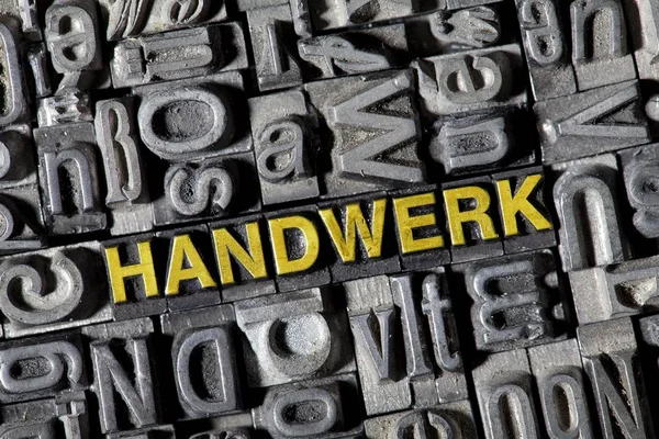 Full Frame Image Iron Letters German Word Craft — Stock Photo, Image