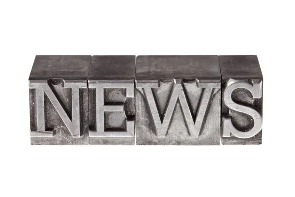 Letterpress Iron Lead Letters Forming Word News — Stock Photo, Image