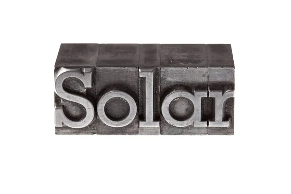 Buchdruck Eiserne Bleibuchstaben Bilden Das Wort Solar — Stockfoto