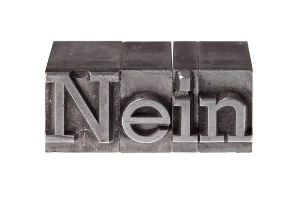 Letterpress Iron Lead Letters Forming German Word — Stock Photo, Image