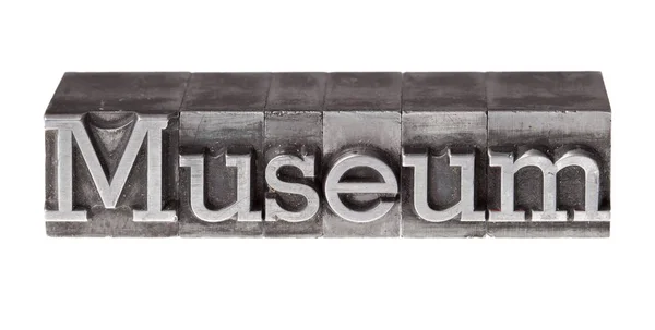 Letterpress Iron Lead Letters Forming Word Museum — Stock Photo, Image